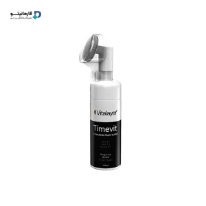 خرید اینترنتی فوم شست و شوی صورت Timevit | تایم ویت ویتالیر مناسب انواع پوست حتی پوست حساس با براش سیلیکونی