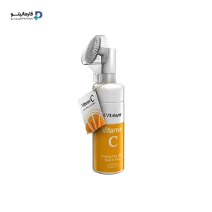 خرید اینترنتی فوم شست و شوی صورت Vitamin C | ویتامین سی ویتالیر مناسب انواع پوست با سر سیلیکونی