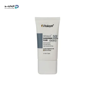 لوئید ضد آفتاب Whitevit نچرال بژ ویتالیر با SPF50 مناسب پوست تیره و لک دار با SPF50