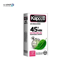 خرید اینترنتی کاندوم تاخیری 45 دقیقه ای کاپوت، بسته 12 عددی، موثرترین روش کنتـرل انزال از طریق القــای حس سرما با رایحه نعناع