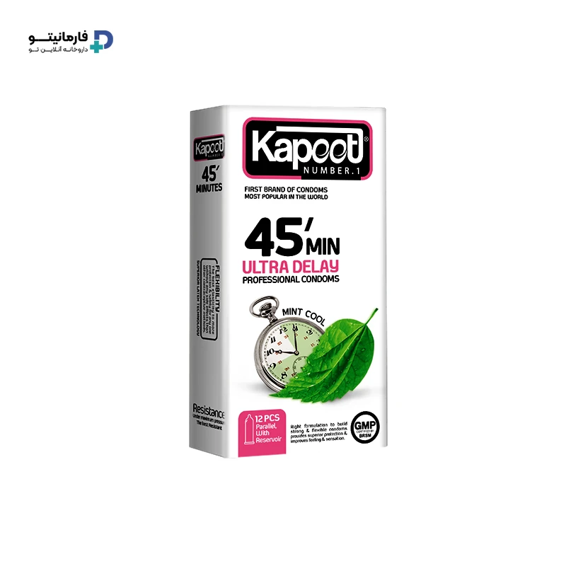 خرید اینترنتی کاندوم تاخیری 45 دقیقه ای کاپوت، بسته 12 عددی، موثرترین روش کنتـرل انزال از طریق القــای حس سرما با رایحه نعناع