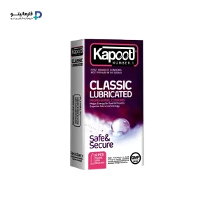خرید اینترنتی کاندوم کلاسیک حاوی لوبریکانت کاپوت، بسته 12 عددی، حاوی لوبریکنت موثر با برای لـذتی فوق العـاده، با لاتکس نازک و قوی