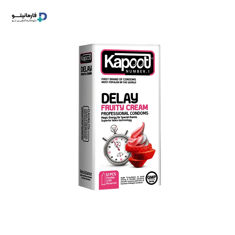 خرید اینترنتی کاندوم تاخیری میوه ای کاپوت، بسته 12 عددی، تاخیر در انزال و ایجاد رایحــه میوه ای خنک برای تحریک فوق العاده میل جنس از فارمانیتو